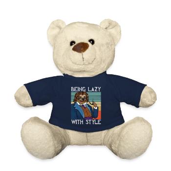 Paresseux disant être paresseux avec le style Design rétro - Nounours - bleu marine - Devant
