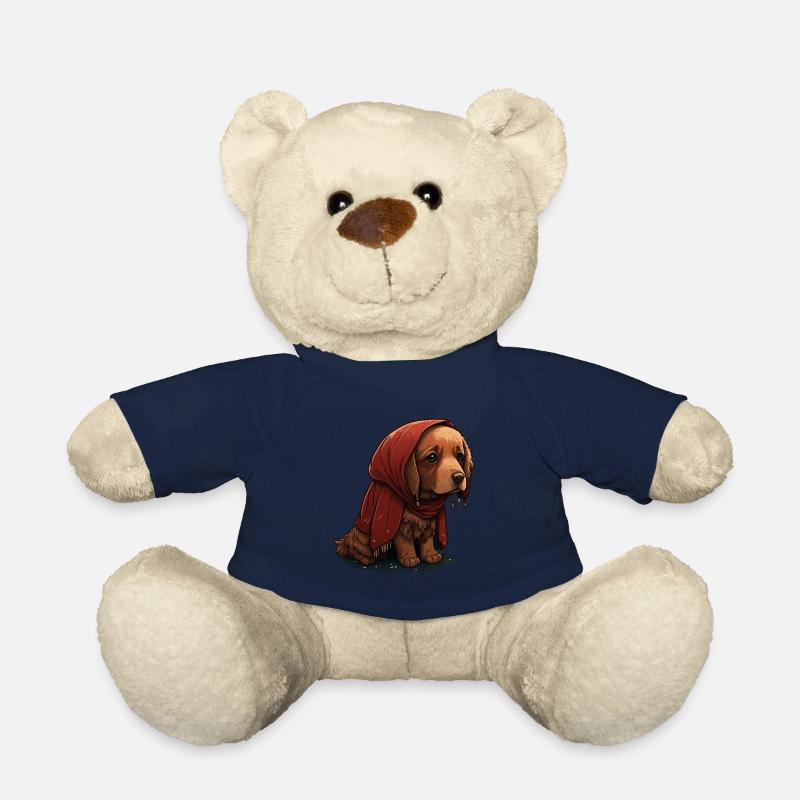 Chien mignon et triste - Nounours - bleu marine