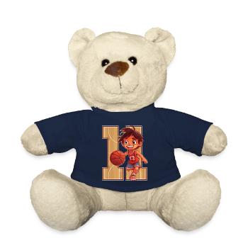 Basketball Birthday - 11 Year Old Boy - - Teddy Bear - french navy - Front