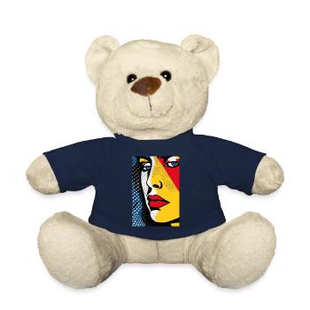 Komisches Pop-Art-Retro-verstecktes trauriges - Teddy - French Navy - Vorne