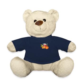 Automne Café Feuilles d’automne Citrouille Halloween Merci - Nounours - bleu marine - Devant