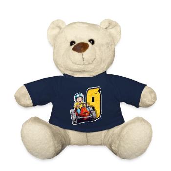 I'm 9 Gokart Kid - Kart Racing - Teddy Bear - french navy - Front