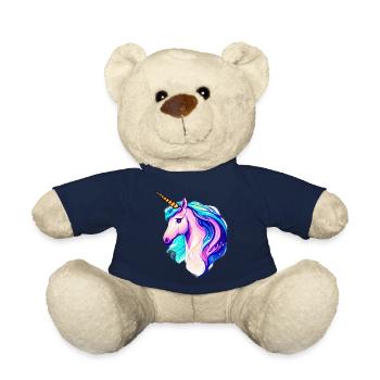 Einhorn Fabeltier Unicorn Mädchen Einhörner - Teddy - French Navy - Vorne