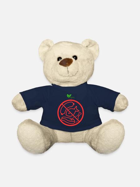 Animal rights vegan - Teddy Bear - french navy