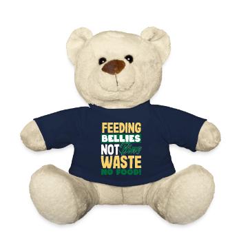 Feeding Bellies, Not Bins Waste No Food! Mindful - Teddy Bear - french navy - Front
