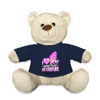 I love you more than ice cream - Teddy Bear - french navy - Front