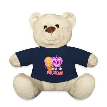 I love you more than ice cream - Teddy Bear - french navy - Front