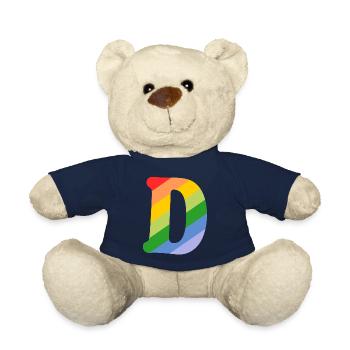 Buchstabe D Regenbogen - Teddy - French Navy - Vorne