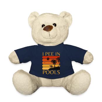Je fais dans les piscines drôle je fais dans les piscines - Nounours - bleu marine - Devant