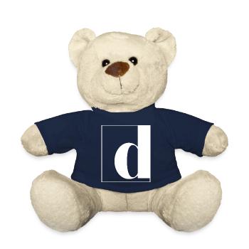 Letter alphabet d - Teddy Bear - french navy - Front