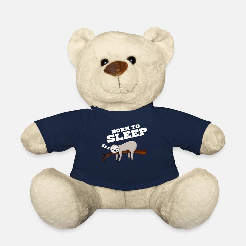 Sleeping Sloth Sleep Sleep Shirt - Teddy Bear - french navy