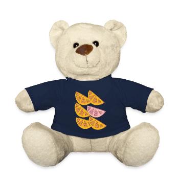 Orange carvings 6-fold - Teddy Bear - french navy - Front