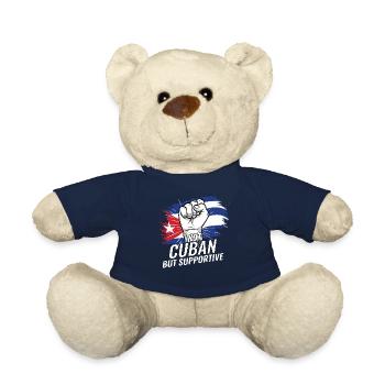 Not Cuban But Supportive Cuba Flag Country Travel - Teddy Bear - french navy - Front