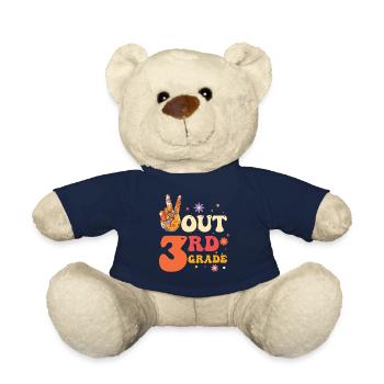 Peace Out 1st Grade Last Day of School - Teddy Bear - french navy - Front
