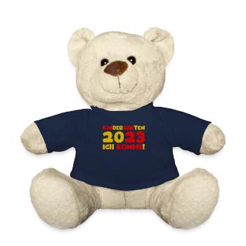 Kindergarten 2023 Ich Komme Mädchen Kita Geschenk - Teddy - French Navy - Vorne