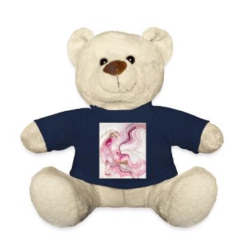 Pastellrosa und goldenes Farbwirbelmuster - Teddy - French Navy - Vorne