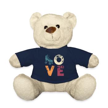 Retro Rollerskate Love - Roller Skating des années 70 - Nounours - bleu marine - Devant