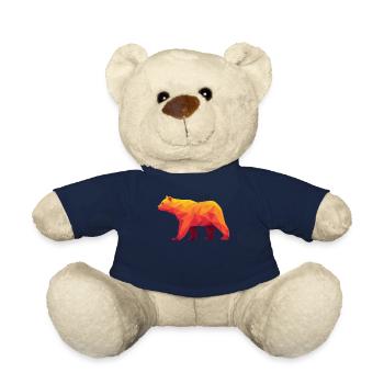 Geometrische Grizzly-Kunst in warmen Tönungen - Teddy - French Navy - Vorne