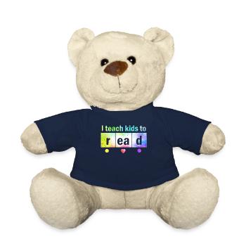 I Teach Kids To Read Science Teachers Reading - Teddy Bear - french navy - Front