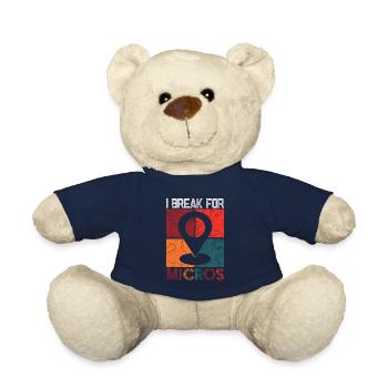 I Break For Micros - Geocaching Geocacher - Teddy Bear - french navy - Front