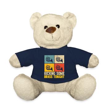 Horn Brass Instrument - Teddy Bear - french navy - Front
