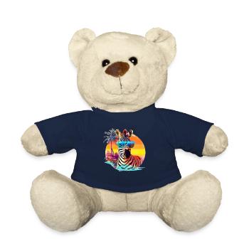 Lustiges Zebra mit Sonnenbrille Retro Stil für - Teddy - French Navy - Vorne
