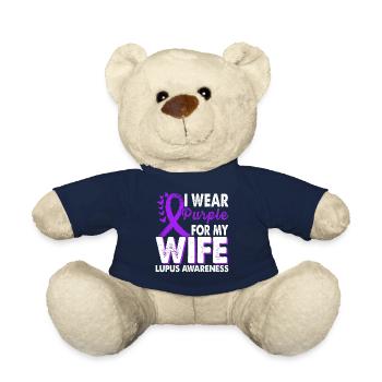 Wear purple for the support of the - Teddy Bear - french navy - Front