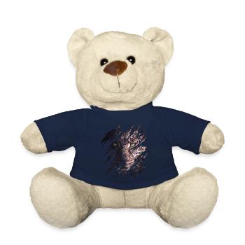Leopard, scratch marks, claws, wild, big cat, animal - Teddy Bear - french navy - Front