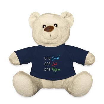 One World, One Love, One Nature - Teddy Bear - french navy - Front