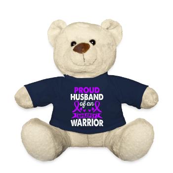Husband of the Epilepsy Warrior Month of - Teddy Bear - french navy - Front