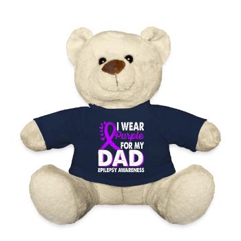 Wear purple for the - Teddy Bear - french navy - Front