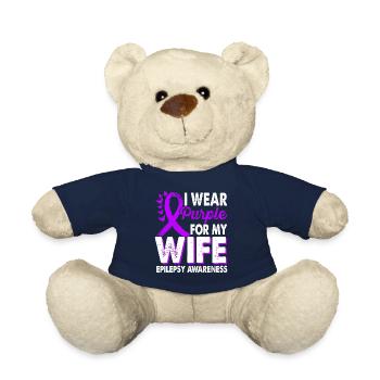 Wear purple for the month of the - Teddy Bear - french navy - Front
