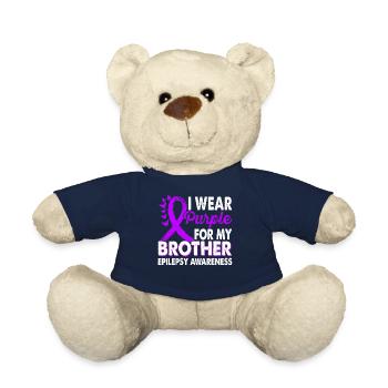 Wear purple for the - Teddy Bear - french navy - Front