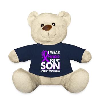 Wear purple for the month of the - Teddy Bear - french navy - Front