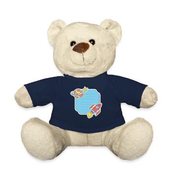 Autocollants personnalisables pour la rentrée scolaire - Nounours - bleu marine - Devant