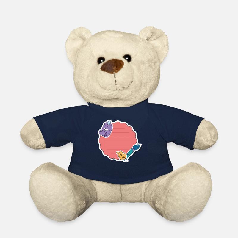 Selbstgestaltbare Schulanfangsaufkleber - Teddy - French Navy