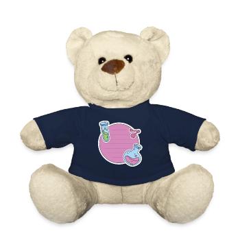 Autocollants personnalisables pour la rentrée scolaire - Nounours - bleu marine - Devant