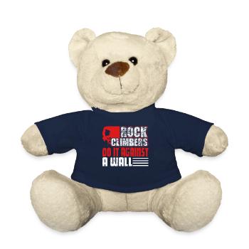 Rock Climbers Do It Against a Wall - Teddy Bear - french navy - Front