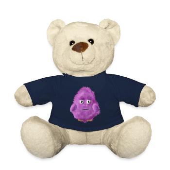 Cute little pink cuddly monster - Teddy Bear - french navy - Front