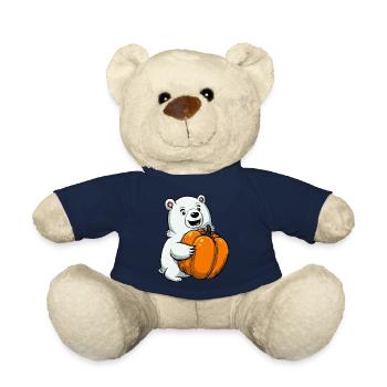 Eisbär mit Halloween-Kürbis - Teddy - French Navy - Vorne