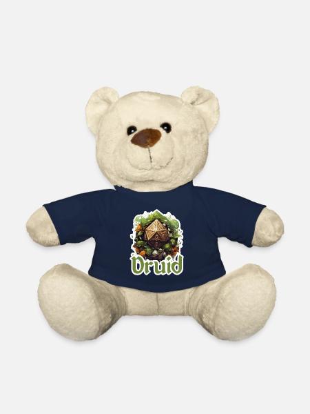 Druid with D20 – Fantasy RPG Design - Teddy Bear - french navy