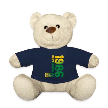 1986 September Limited Edition 37th Birthday Deco - Teddy Bear - french navy - Front