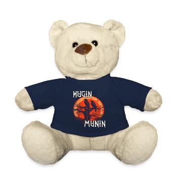 Hugin Munin T-Shirt | Wikinger Raben | Odins Raben - Teddy - French Navy - Vorne