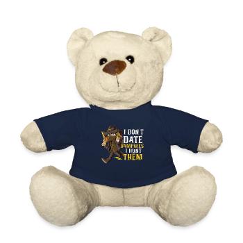 Vampire Hunter, Undead Slayer, Stake and Cross - Teddy Bear - french navy - Front