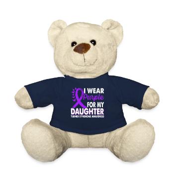 Wear purple for Awareness Month - Teddy Bear - french navy - Front