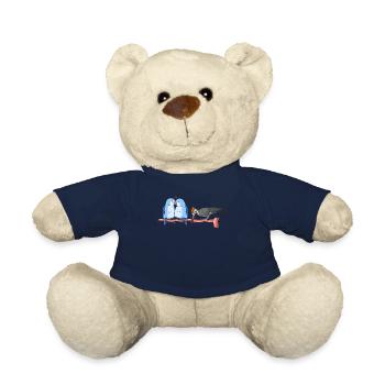 Funny Bird Watcher Birding Watching - Teddy Bear - french navy - Front