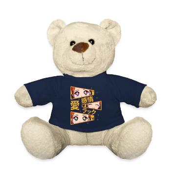 Feelings Love Happiness Manga Anime - Teddy Bear - french navy - Front