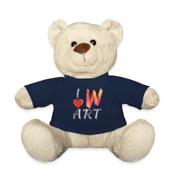 I LOVE ART LETTER W - Teddy Bear - french navy - Front