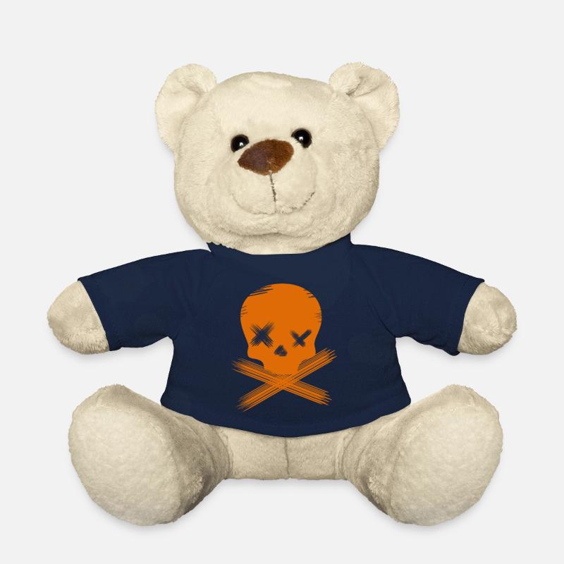 SKULL orange - Teddy - French Navy