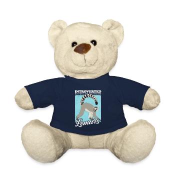 Lemur Katta Lemure Ringelschwanz Lemuren Geschenk - Teddy - French Navy - Vorne